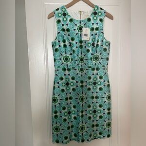 Kate Spade Blue and Green Patterned Sheath Mariam Dress